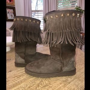 Jimmy Choo Brown Ugg X Sherpa Boots/Booties